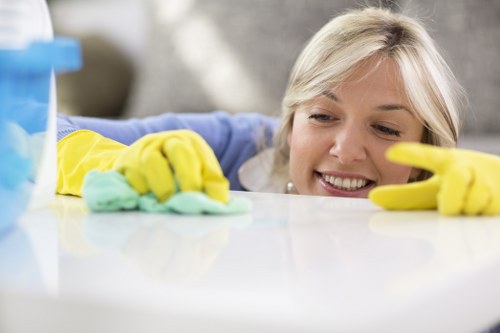 Regular home cleaning in Fulham with dusting and floor care